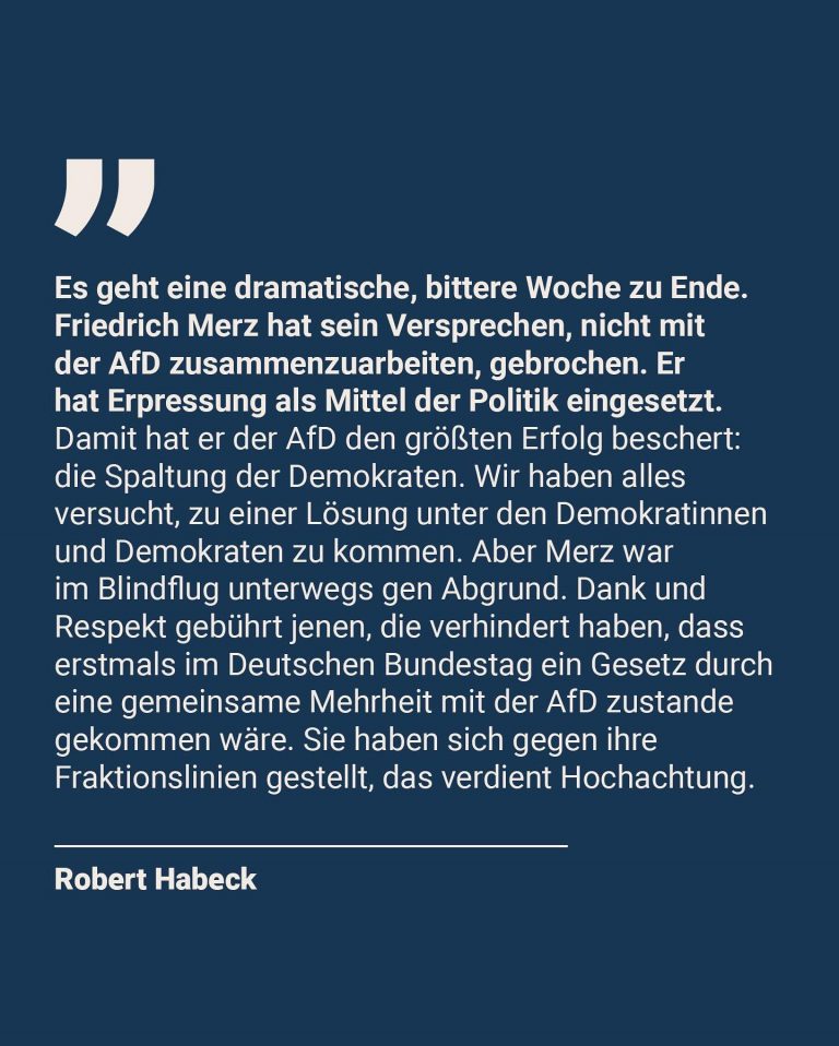 Robert Habeck zum Verrat von F. Merz